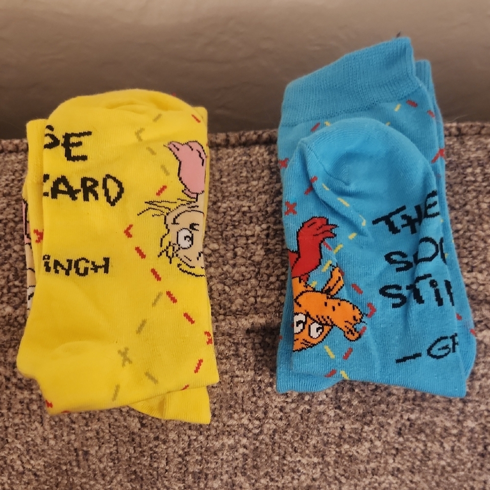 McDonalds Grinch Happy Meal Socks - Yellow & Blue